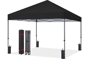 HLONG 10x10 Pop Up Canopy - Beach Tent with One Push Setup,White