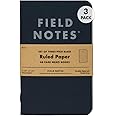 Field Notes 3-Pack Pitch Black Memo Books (3.5" X 5.5"), Ruled, 48 Pages | Thin Pocket Sized EDC Notebook With 90 GSM Paper & Paperback Cover | Work Notebooks For Note Taking | Made in the USA