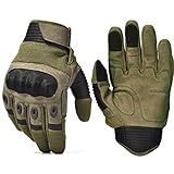 REEBOW TACTICAL Army Military Hard Knuckle Tactical Combat Full Finger Gloves, Medium, Army Green