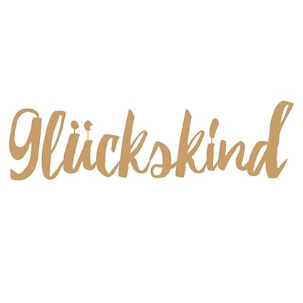 Annastore Holzschrift 3D Glückskind 15 cm Schriftzug Buchstaben Holzbuchstaben Holzschriftzug