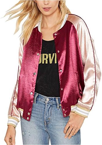 Khaleesi Women's Womens Lightweight Classic Biker Quilted Jacket Short Bomber Jacket Coat Pink M