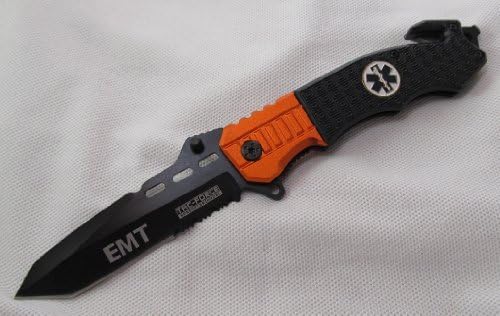 Reel Steel EMT Anodized Handle Folder Pocket Knife w/ Glass Breaker