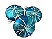 3ct Candy Fantasy Shatterproof Matte Turquoise Blue Swirl Christmas Ornaments 4