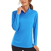 Womens 1/4 Zip Pullover Long Sleeve UPF 50+ Sun Protection SPF UV Shirts Quick Dry Athletic Tops