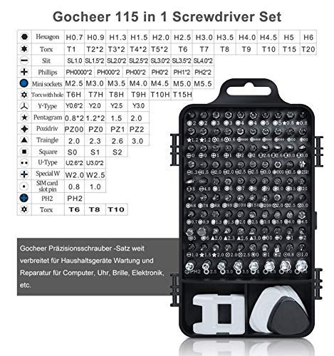 Gocheer 115 In 1 Screwdriver Set Precision Magnetic Small 