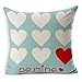 4TH Emotion Valentine's Day Throw Pillow Case Cushion Cover Love Hearts Be Mine Home Decor 18 x 18 Inch Cotton Linen for Sofa Couch