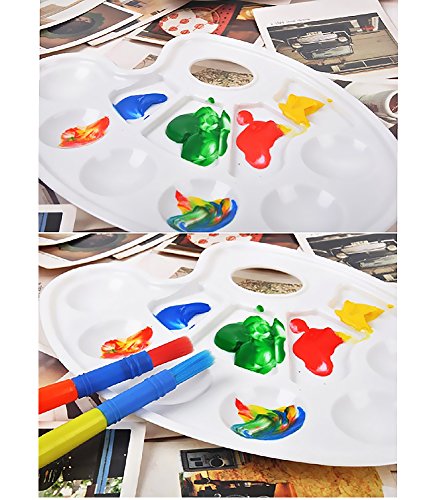 Acerich 12 Pcs Plastic Paint Palette The Artist's Palette and Paint for Acrylic Paint, Watercolor Paint, Oil Paint, Gouache Paint