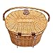 Front Handle Bar Bike Basket Adults,Outdoor Water Resistant Bicycle Basket Hand Woven Rattan Wicker Bike Basket with Handle and Lidsthumb 1