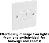 Invero 2 Gang 2 Way Electric Wall Light Switch White Rocker 10 Amp view 3