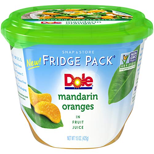 Dole Fridge Packs, Mandarin Oranges in Fruit Juice, Clear Snap & Store Container, 15 Ounce (Pack