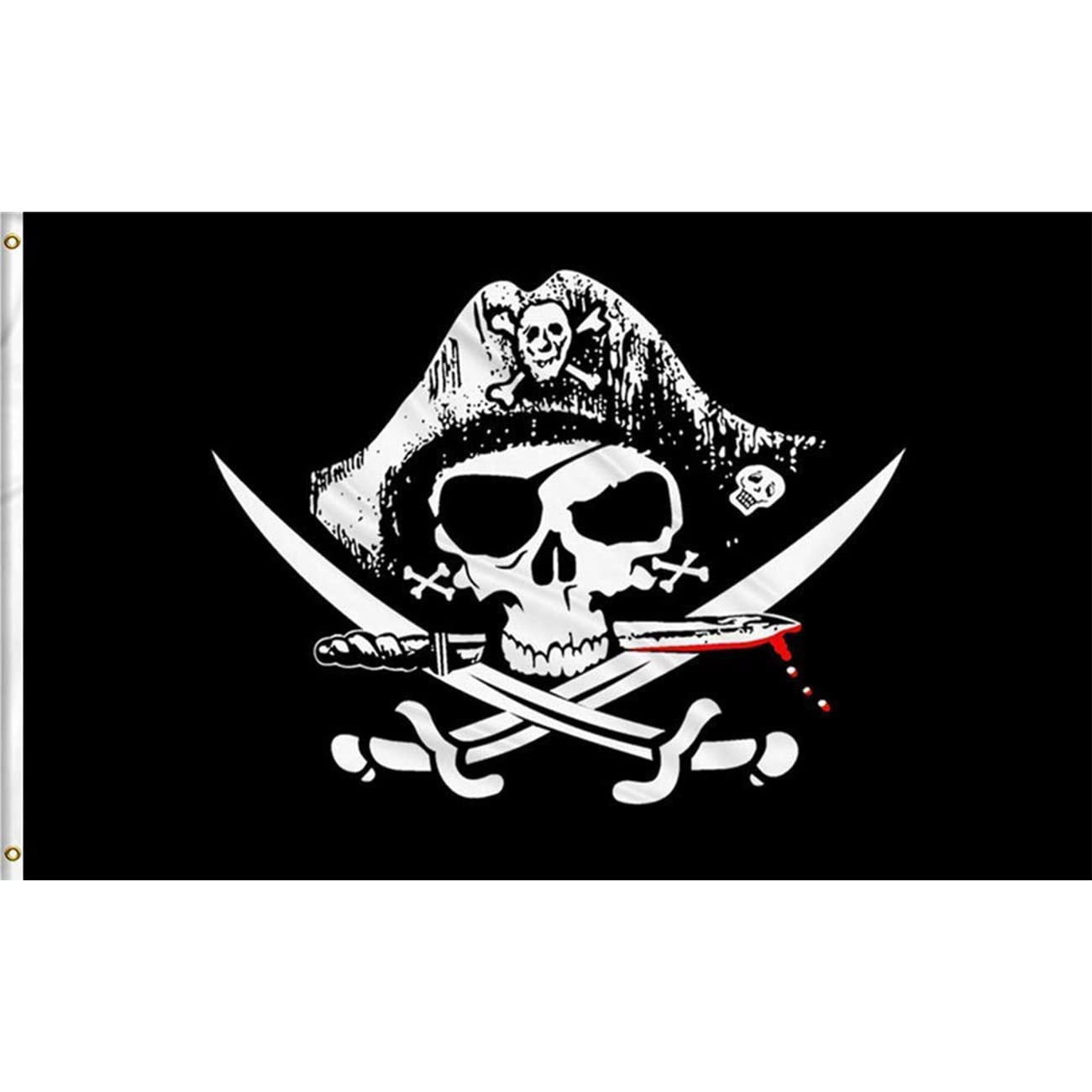 3x5 Feet CrossKnife Jolly Roger Pirate Flag With Skeleton - Party Supplies and Decoration Banners