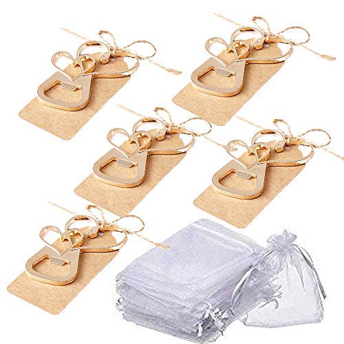 Amajoy 25PCS Golden Wedding Bottle Opener Favor Gift for Guests