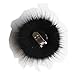 ERaBLe(TM) Detachable Removable Shoe Clips for Women Shoes Decoration with Fur Pom Pom 1 Pair (Black)