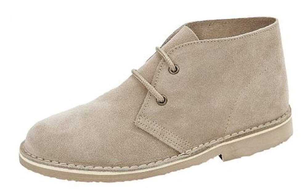 Ladies 2 Eyelet Suede Desert Boots Taupe 7 UK