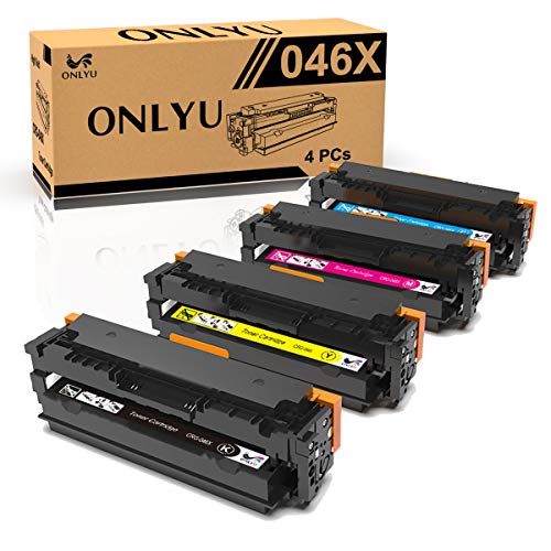 ONLYU KCMY High Yield 046H Toner Cartridges Replacement for Canon 046 046H CRG 046 046H for Canon Color ImageCLASS MF735Cdw LBP654Cdw MF731Cdw MF733Cdw Laser Printer - 4 Pack