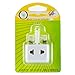 USA to UK Plug Adapter by Yubi Power 2 in 1 Universal Travel Adapter with 2 Universal Outlets - White 2 Pack - Type G for United Kingdom, England, Hong Kong, Ireland, Scotland, and More
