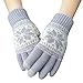 Chalier Womens Winter Warm Thick Knit Phone Texting Touch Screen Gloves Mittens, Gray, One Size