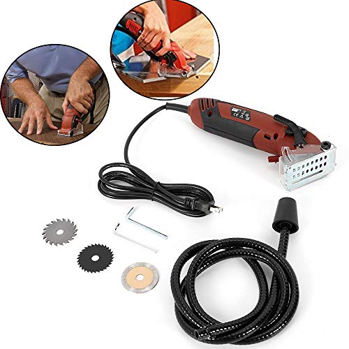 Mini Circular Saw Kit, Electric Handheld Cutting Multifunction Mini Circular Saw Left-sided Blade Kit Tool 3700r/min 400W 110V (US STOCK)