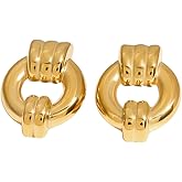 Gold Loop Statement Earrings for Women – Bold Hoop-Inspired Dangle Earrings, Lightweight Modern Gold Jewelry for Everyday & Special Occasions