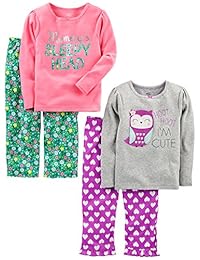 Simple Joys de Carter Little Kid and Toddler - Pijama de 4 piezas para niña