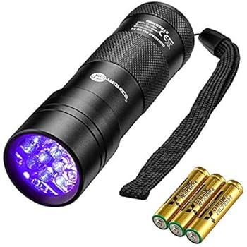 TaoTronics Black Light, 12 LEDs 395nm UV Blacklight Flashlights Detector for Pets Urine and Stainswith 3 Free AAA Batteries