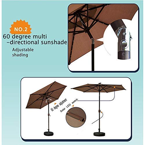 CHHD Sonnenschirme, 2,5 m im Freien Selbstaufladend 30 LED Sonnenschirm Patio Solar Sonnenschirm Garten Cantilever… – Bild 2