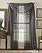 HLC.ME Charcoal Grey Sheer Voile Window Curtain Swag Scarf - Valance - Fully Stitched and Hemmed - 55 x 216 inch Long
