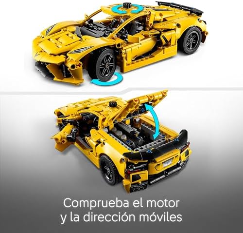 LEGO Technic Chevrolet Corvette Stingray Toy Sports Car Model Kit, veículo com portas e capô que abrem, decoração do quarto, presente para meninos e meninas 9 anos e mais velhos 42205