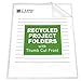C-Line Recycled Project Folders with Thumb Cut Fronts, Reduced Glare, Letter Size, Clear, 25 per Box (62127)