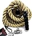 Easy-Install Manila Hemp Gym Climbing Rope w/Bracket & Carabiner for Indoor & Outdoor Crossfit Exercise, Home Training and Fitness Workouts (1.5 in Thickness & 15/20/25 ft Length Available) (15.00)