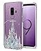 Unov Case for Galaxy S9 Plus Clear with Design Soft TPU Shock Absorption Slim Embossed Pattern Protective Back Cover (Watercolor Castle)