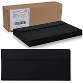Burasari 100Qty#10 Black Business envelopes 4.125x9.5In- windowless design 120GSM paper envelopes