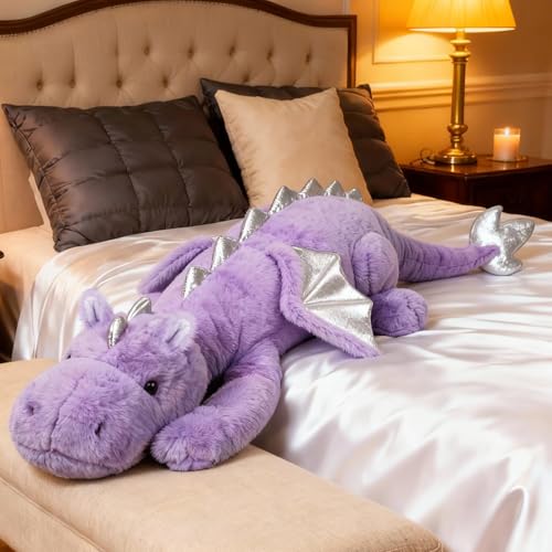 ARELUX Giant Purple Dragon Stuffed Animal Pillow