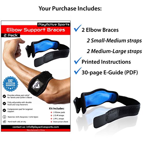 Tennis Elbow Brace (2+2 Pack) for Tendonitis Best Tennis & Golfer's