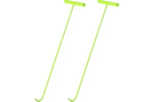 Iweshal Handy Lifting Hook, 2-Pack Heavy Duty 32" Manhole Cover Hook, Solid Steel Chrome Plated Lifting Hook, Lift Manhole Covers, Hooks for Moving Lifting and Pulling (One-Piece Design)