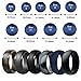 Silicone Wedding Ring for Men, 6 Pack Breathable Silicone Rubber Wedding Bands Durable Silicone Ring - 8.7 mm Wide(Camo,Navy Blue,Dark Grey,Black)