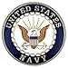 Lapel Insignia Pin - Military - NAVY - Solid Brass, Gold Plated, and Enamel color filled (N)
