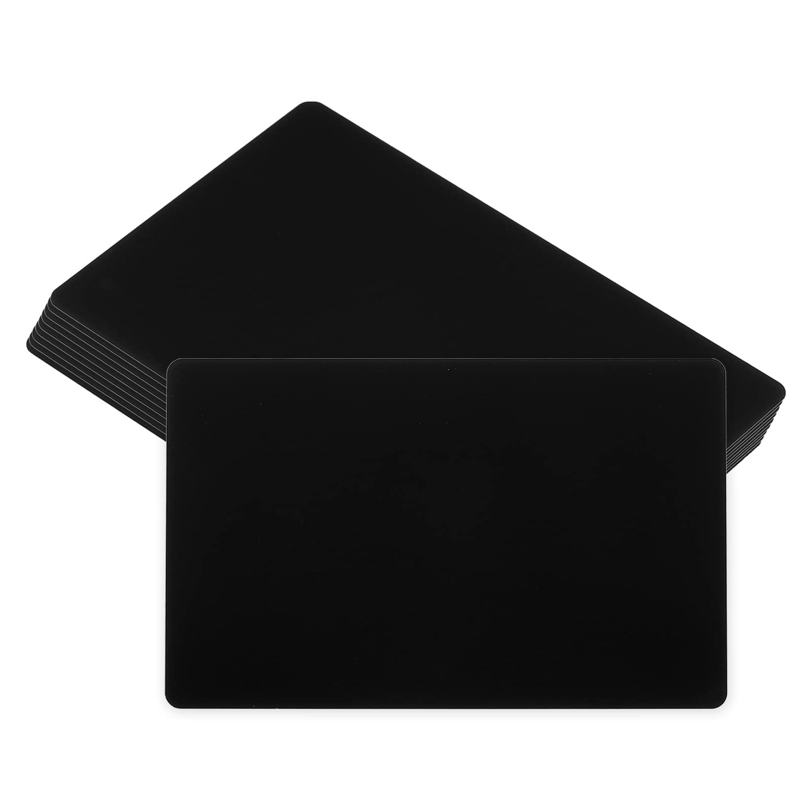 PATIKIL 0.21mm Metal Business Cards, 50 Pack Blank Name Card Laser Engraving Aluminum for DIY Gift Cards, Black