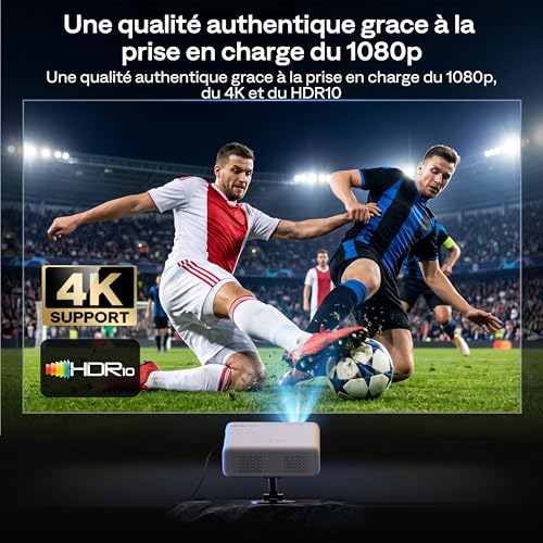 Aurzen EAZZE D1 GTV Projector with Google TV, 4K Supported, with WiFi and Bluetooth, Officially Licensed Netflix, Auto Focus & Keystone, DoIby Audio, Zoom, Native 1080P (White)