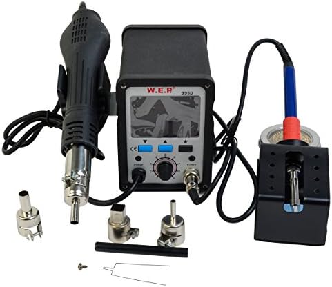 Comie 995D SMD 2in1 Soldering Station Hot Air Iron Gun Rework Welder Digital Adjustable LCD Display