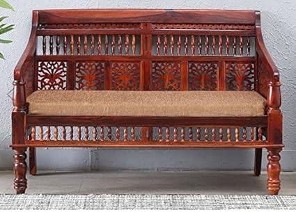 Shilpi Handmade Sheesham Wooden Intricate Motif Designs Two Seater