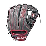 Wilson WTA10RB181786  2018 A1000 Gloves - Right Hand Throw Gray/Red, 11.5