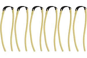 Slingshot Replacement Bands, Yellow Elastic Rubber Bands with Black Connectors for Hunting Slingshot Launchers, 6 Pack