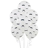 BirthdayExpress Mustache Party Supplies - Latex Balloons (6)