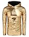 Coofandy Men's Nightclub Style Metallic Shiny Casual Long Sleeve Pullover Hoodie,XX-Large,Golden