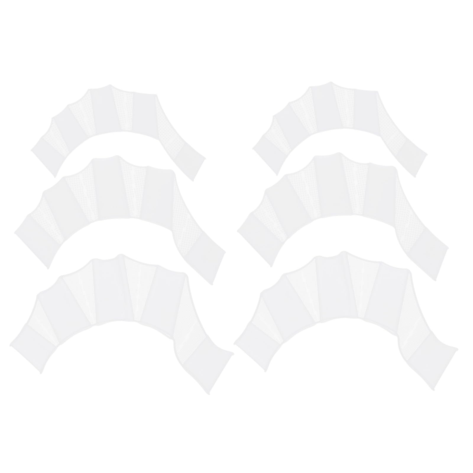 PATIKIL Silicone Swimming Gloves, 3 Pair Webbed Swim Gloves Finger Frog Type Water Resistance Gear Paddle Fins for Aquatic Training, White, S/M/L