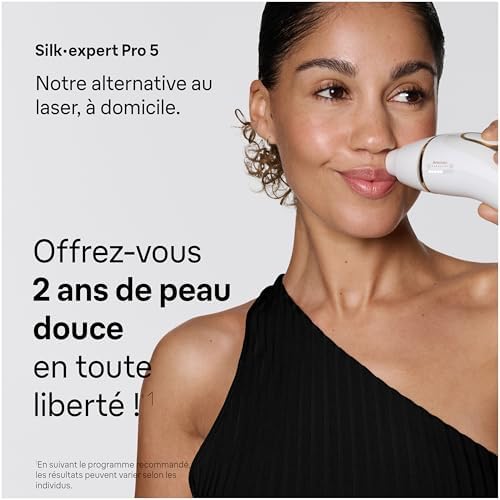 Epilateur Lumiere Pulsee Silk·expert Pro 5 PL5311, Blanc et Or