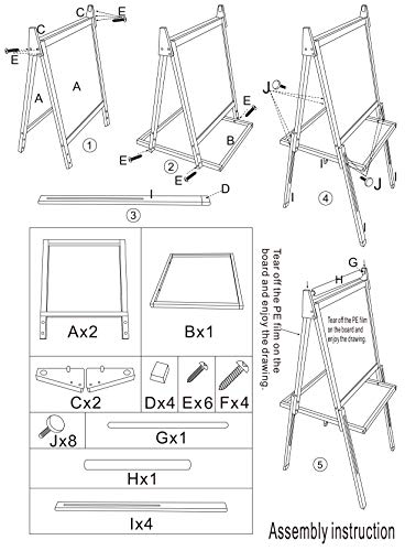 Kids Standing Art Easel with Paper Roll - Height Adjustable Chalk Board Magnetic White Board for Kids Painting and Drawing