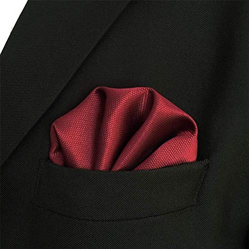 SHLAX&WING Solid Color Red Burgundy Wedding Silk Matching Cufflinks