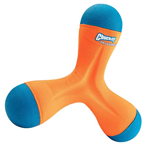 Chuckit! Tri-Bumper Tumbling Fetch Toy Orange/Blue 2 Sizes
